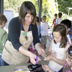Diane Kurzyna sharing her art with the children of Horizon Elementary in Lacey, Washington.