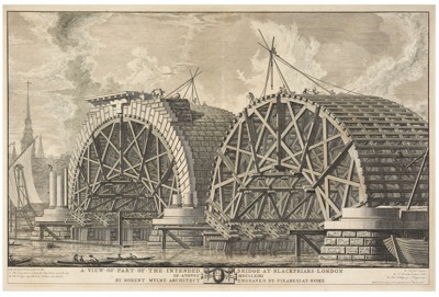 Giovanni Battista Piranesi  View of the building in progress at Blackfriars Bridge 1763A25132