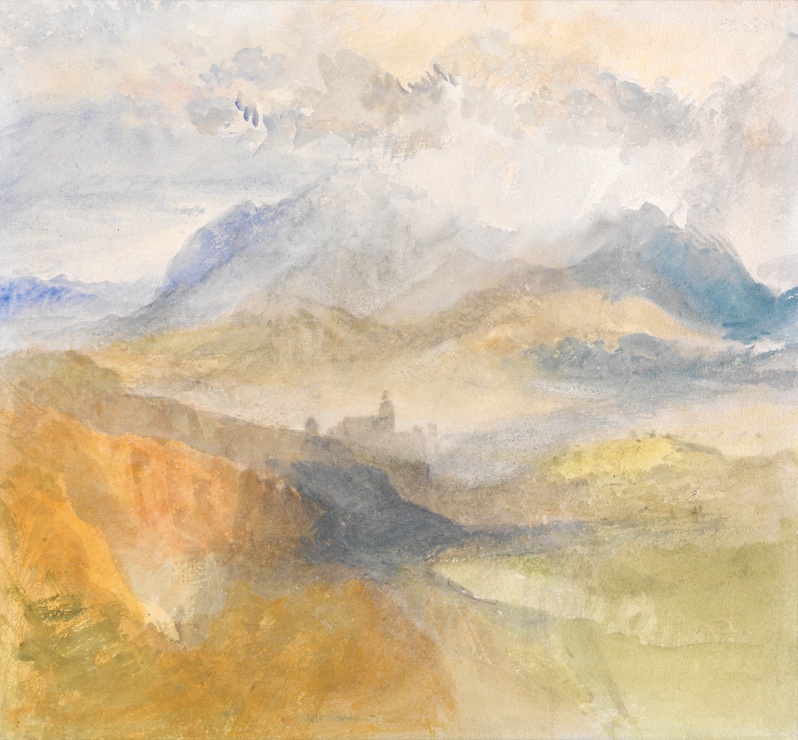 A great late Turner watercolour A view over the val d Aosta by J M W Turner 1836 Lowell Libson